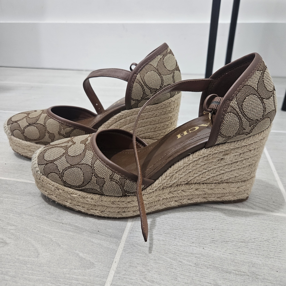 Coach Tan and Brown Espadrille Women's Shoes - Picture 2 of 2